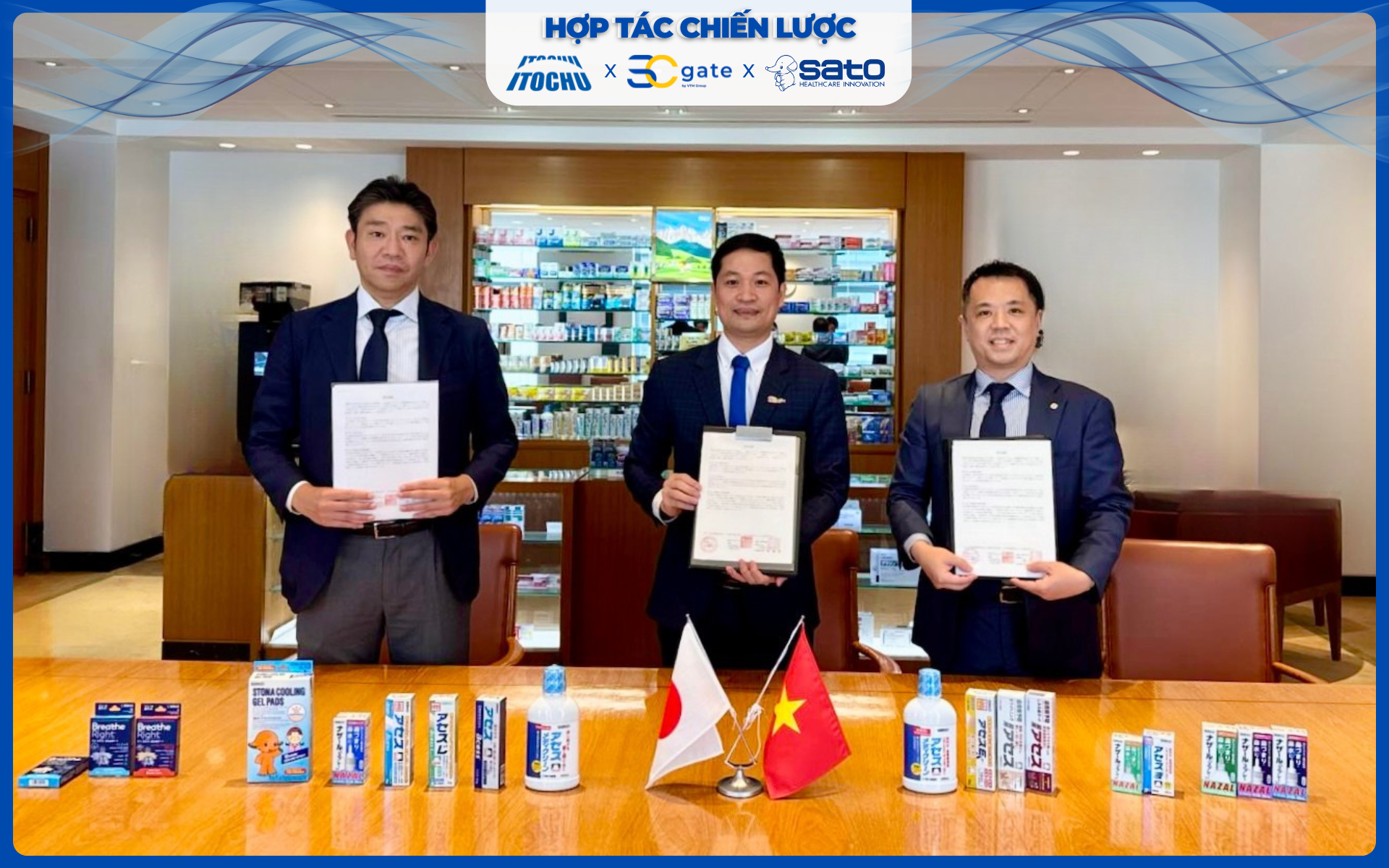 Lễ ký kết hợp tác chiến lược giữa Itochu Corporation – SCgate – Sato Pharmaceutical tại Tokyo