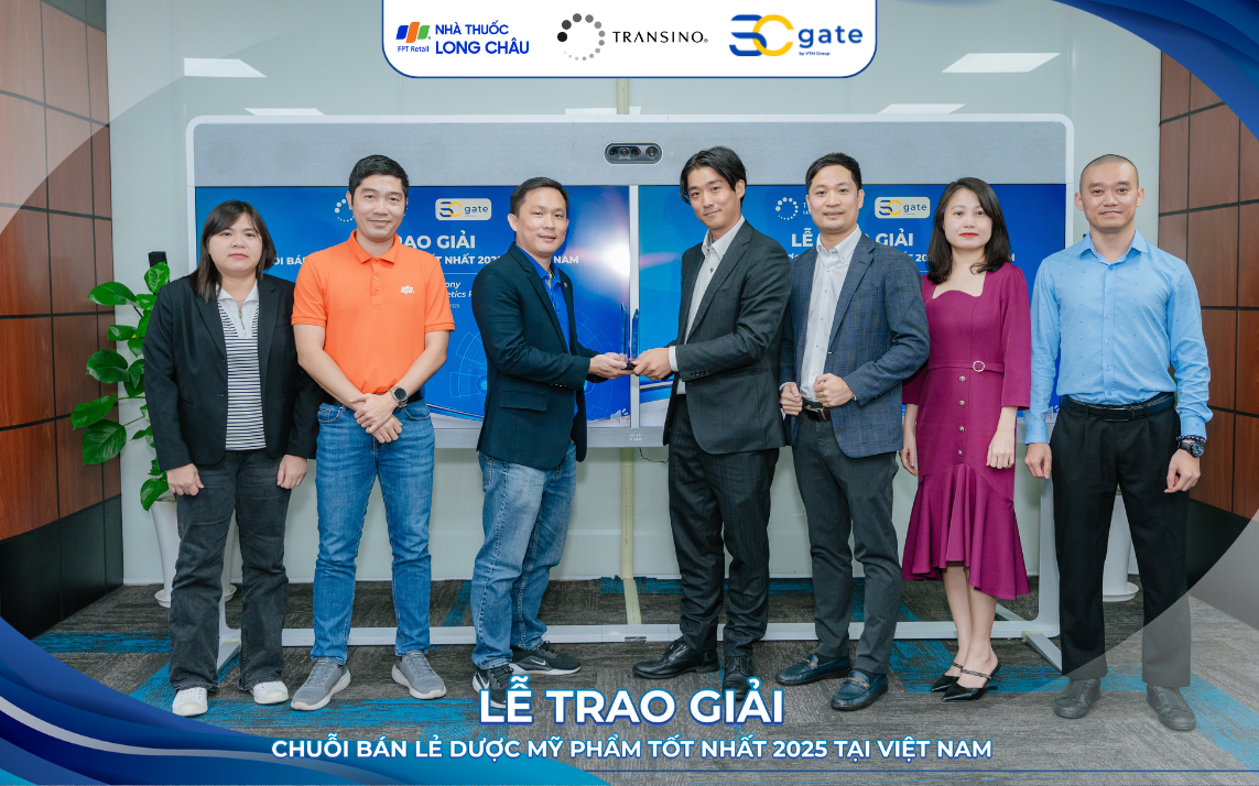 TRANSINO vinh danh Nhà thuốc Long Châu là “Chuỗi bán lẻ dược mỹ phẩm tốt nhất 2025 tại Việt Nam”